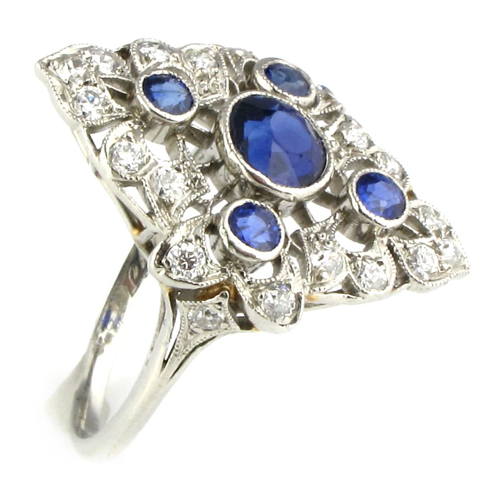 Vintage Belle Époque Sapphire & Diamond Ring Vintage Belle Époque Sapphire & Diamond Ring
