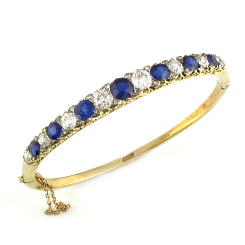 Victorian Sapphire & Diamond Bangle Victorian Sapphire & Diamond Bangle