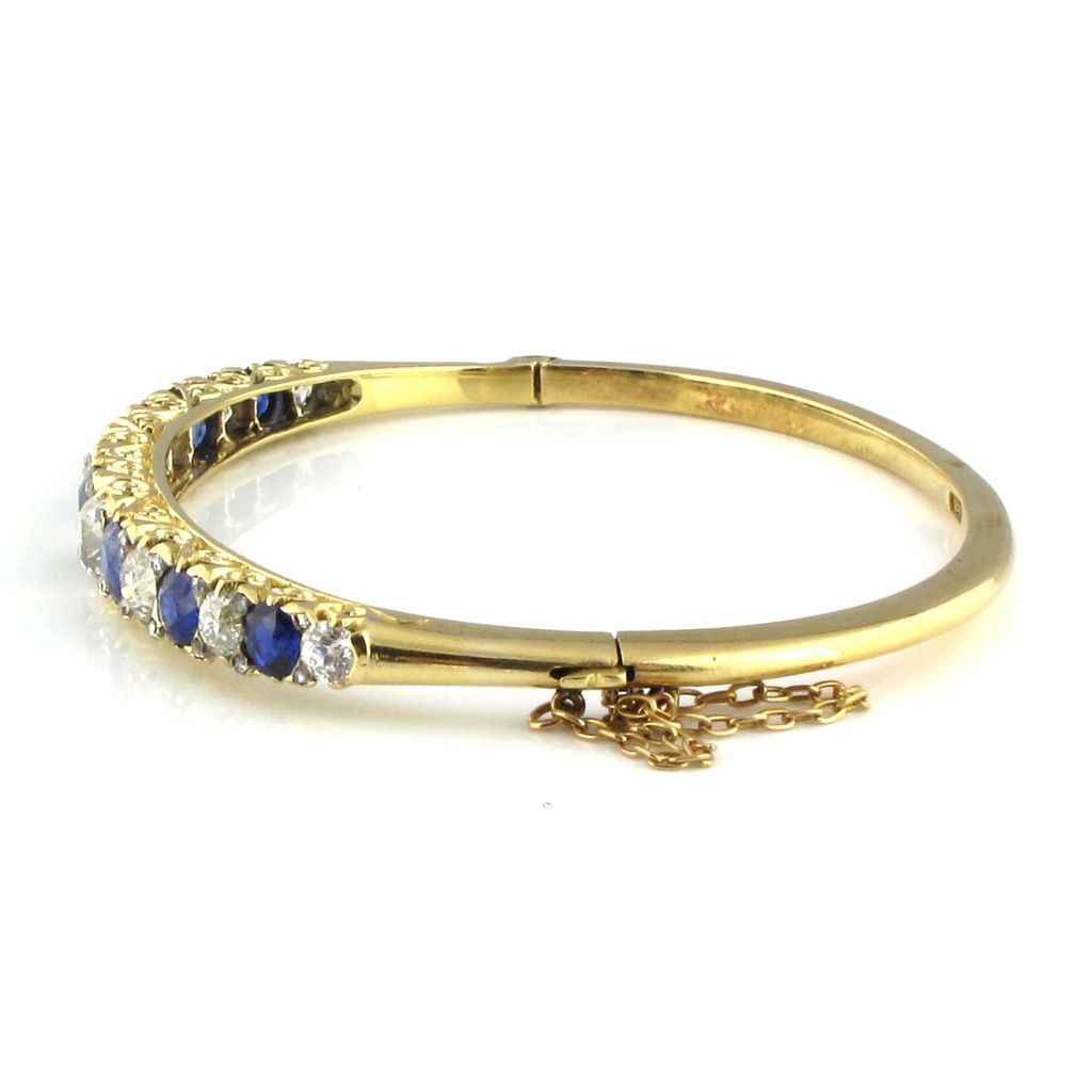 Victorian Sapphire & Diamond Bangle Victorian Sapphire & Diamond Bangle
