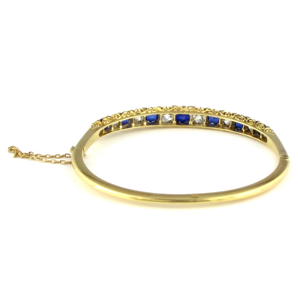 Victorian Sapphire & Diamond Bangle Victorian Sapphire & Diamond Bangle