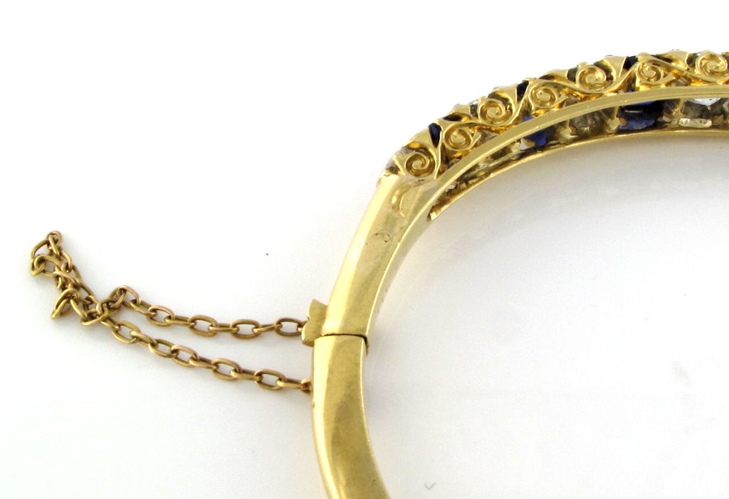 Victorian Sapphire & Diamond Bangle Victorian Sapphire & Diamond Bangle