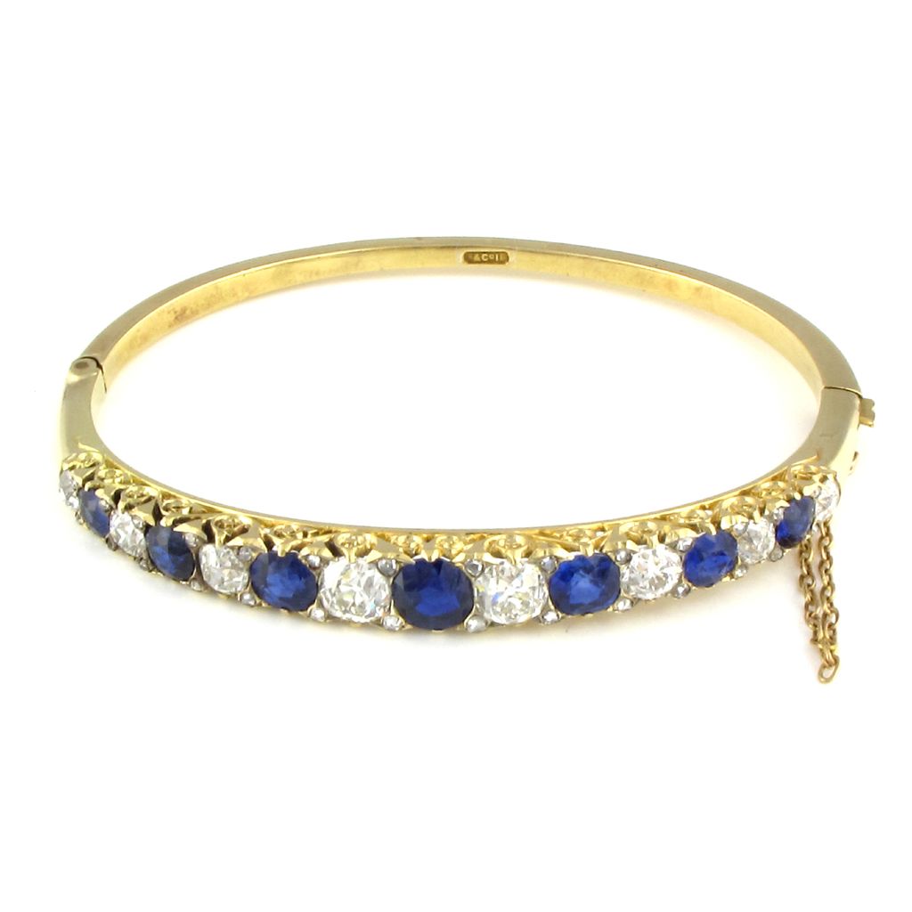 Victorian Sapphire & Diamond Bangle Victorian Sapphire & Diamond Bangle
