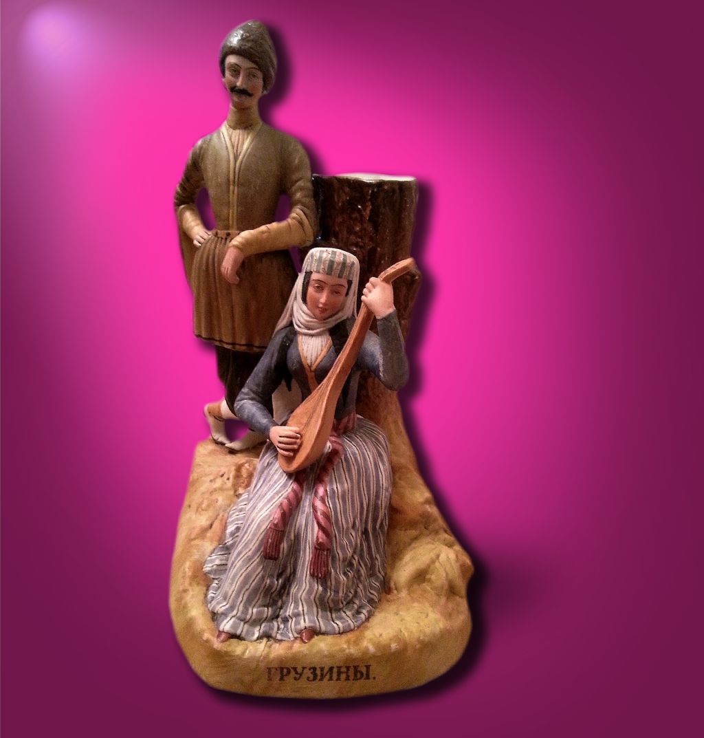 Russian Antique Porcelain Figurine Of The "Georgians" By Gardner Manufactory Russian Antique Porcelain Figurine Of The "Georgians" By Gardner Manufactory