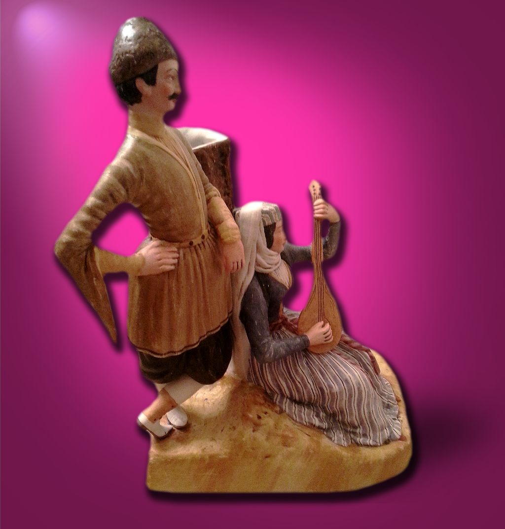Russian Antique Porcelain Figurine Of The "Georgians" By Gardner Manufactory Russian Antique Porcelain Figurine Of The "Georgians" By Gardner Manufactory