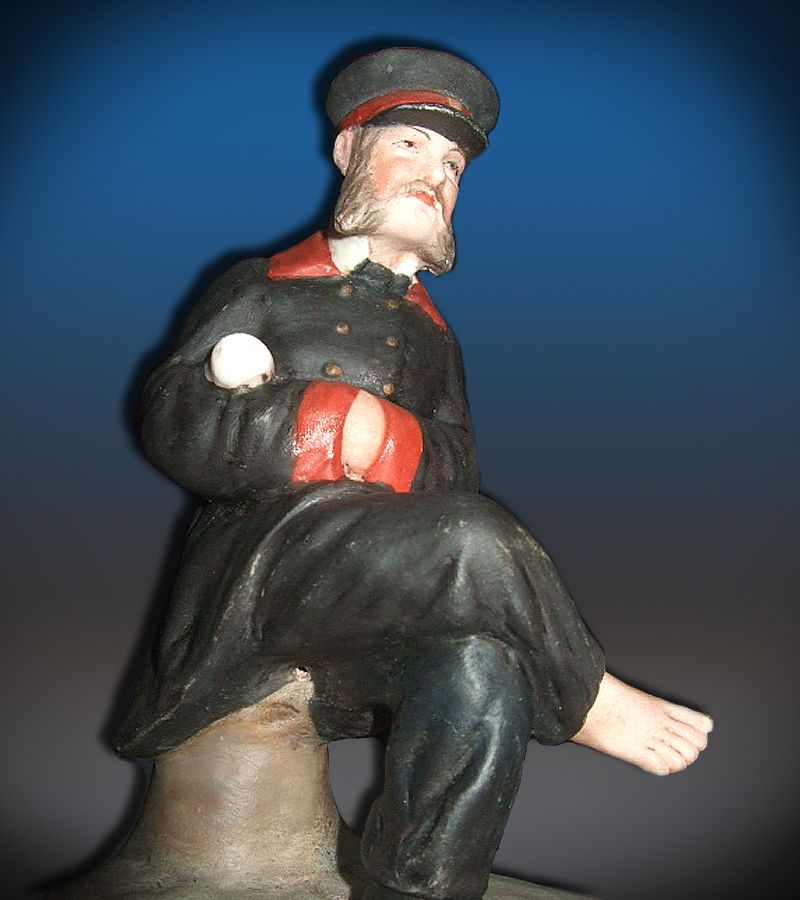Russian Old Porcelain Figurine Of a Policeman And a Cobbler Russian Old Porcelain Figurine Of a Policeman And a Cobbler