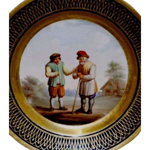 Russian Antique Porcelain Plate From Guriev Service Russian Antique Porcelain Plate From Guriev Service