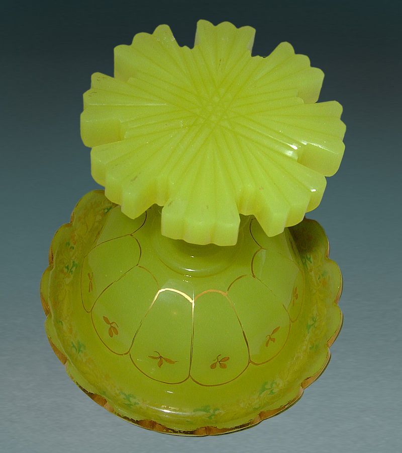 Vaseline Glass Compot Vaseline Glass Compot