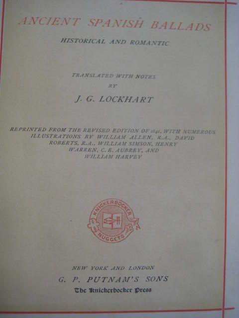 Vintage Ancient Spanish Ballads Book Vintage Ancient Spanish Ballads Book