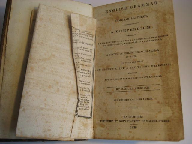 1836 English Grammar Book 1836 English Grammar Book