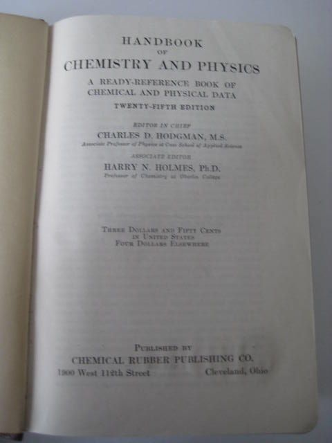 1941 Handbook of Chemistry and Physics 1941 Handbook of Chemistry and Physics