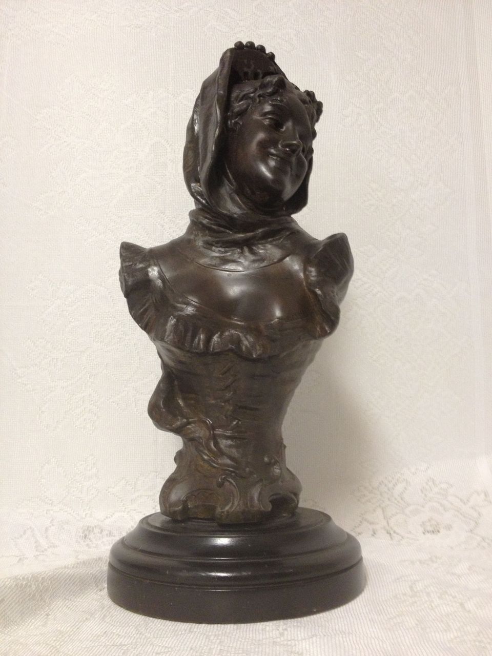 Superb Antique French Art Nouveau Maiden Bust by Henri Levasseur C. 1880-1900 Superb Antique French Art Nouveau Maiden Bust by Henri Levasseur C. 1880-1900