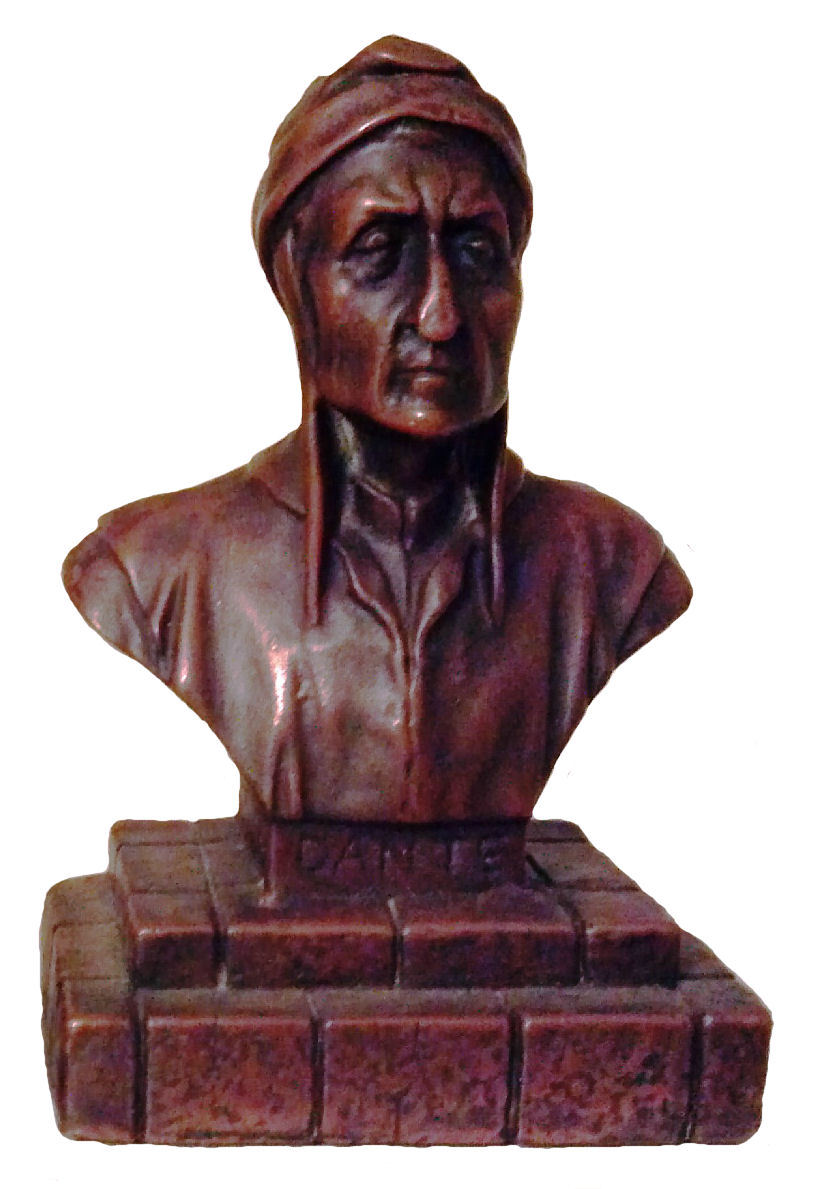 Wonderful Vintage French Bronze Clad Statue of Dante Alighieri C. 1900-1930 Wonderful Vintage French Bronze Clad Statue of Dante Alighieri C. 1900-1930