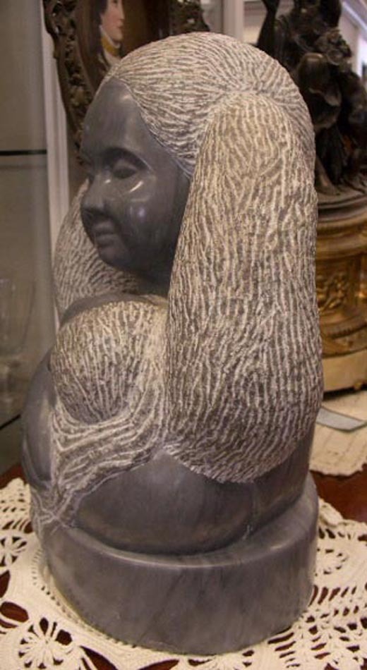 Sweet Soapstone Large Sculpture Carving Signed RP Sweet Soapstone Large Sculpture Carving Signed RP