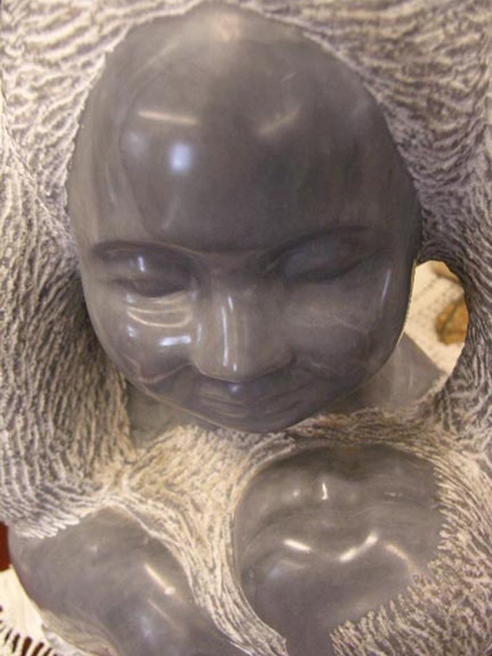 Sweet Soapstone Large Sculpture Carving Signed RP Sweet Soapstone Large Sculpture Carving Signed RP