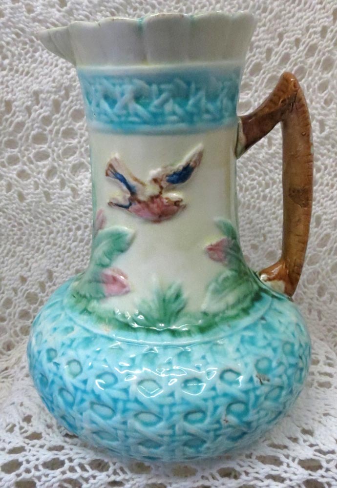 Beautiful Majolica Bird in Flight Pitcher Beautiful Majolica Bird in Flight Pitcher