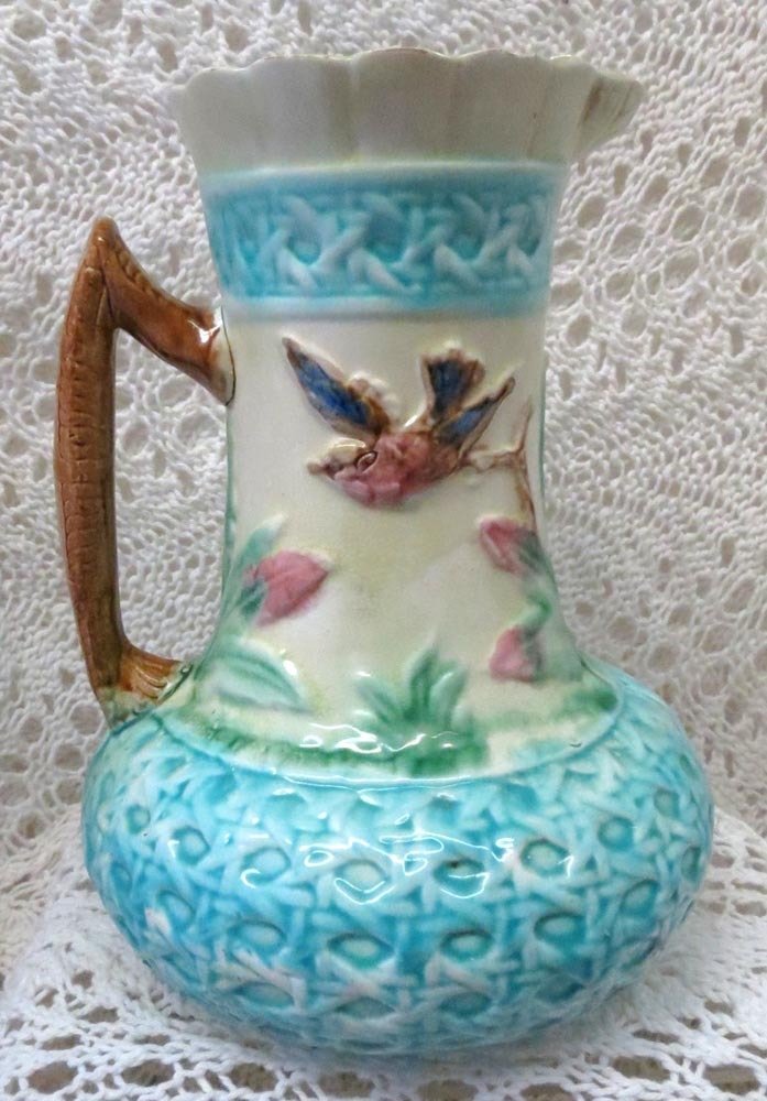 Beautiful Majolica Bird in Flight Pitcher Beautiful Majolica Bird in Flight Pitcher