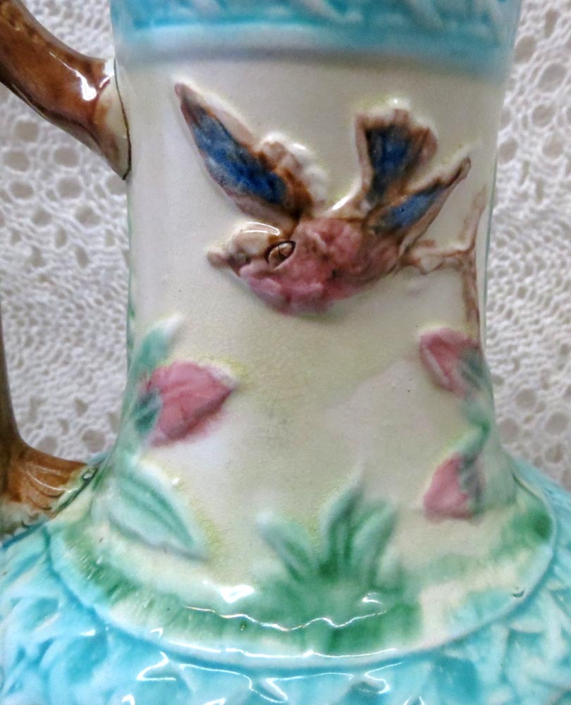 Beautiful Majolica Bird in Flight Pitcher Beautiful Majolica Bird in Flight Pitcher