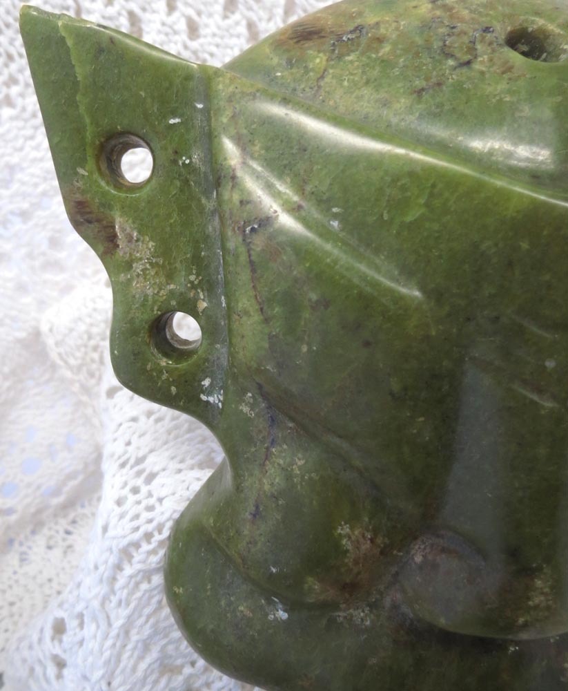Green Jade Handled Mask in a Style of the Warring Period Green Jade Handled Mask in a Style of the Warring Period
