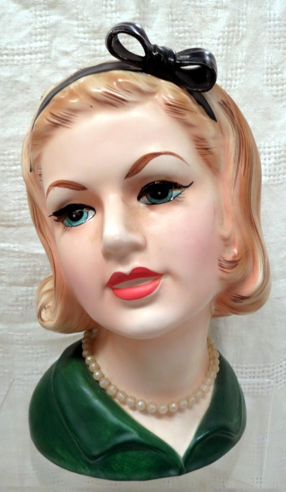Topline Imports Inc Lady Head Vase #50/425 in Green Topline Imports Inc Lady Head Vase #50/425 in Green