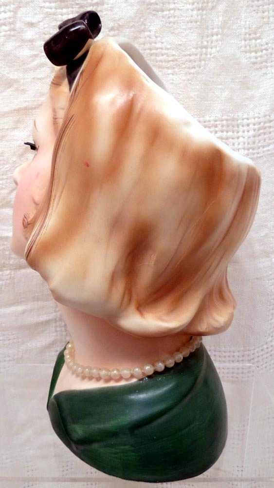 Topline Imports Inc Lady Head Vase #50/425 in Green Topline Imports Inc Lady Head Vase #50/425 in Green