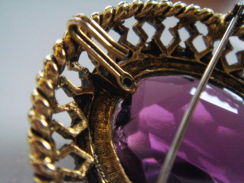 Large Domed Faux `Watermelon' Amethyst Brooch or Pendant Large Domed Faux `Watermelon' Amethyst Brooch or Pendant