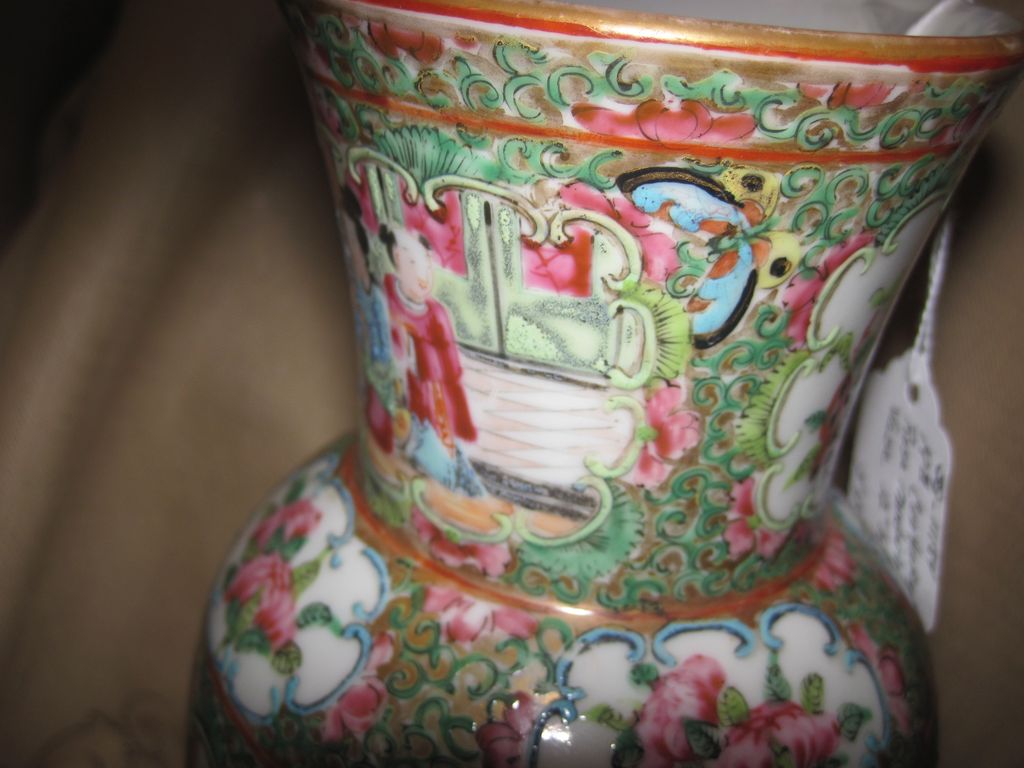 Rose Mandarin Vase 19th Century Porcelain Rose Mandarin Vase 19th Century Porcelain
