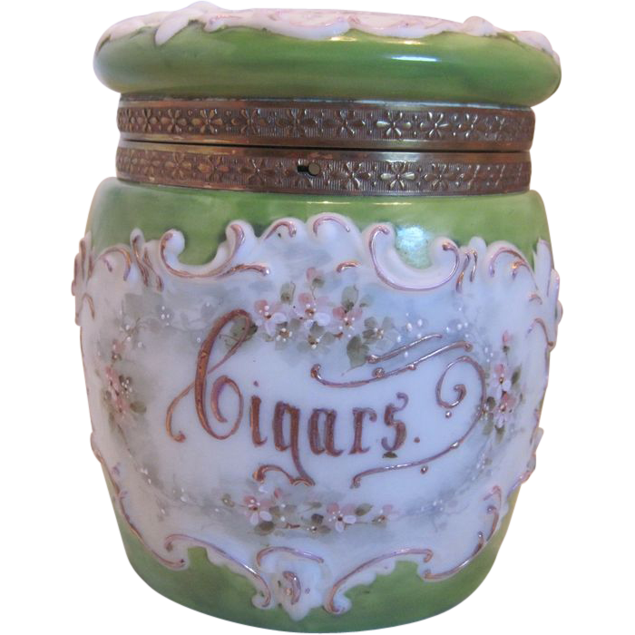 Antique Wave Crest Cigar Jar from suzieqs on Ruby Lane