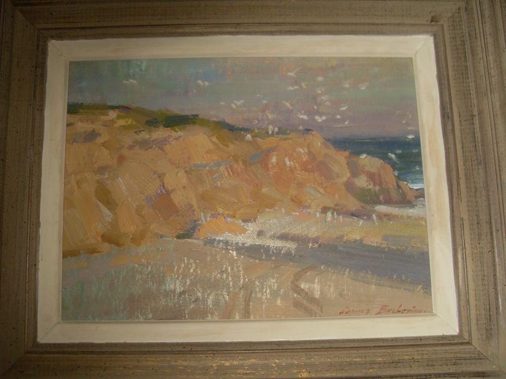Ovanes Berberian Beach-scape Oil on Board 11.5x.8.5 Signed Ovanes Berberian Beach-scape Oil on Board 11.5x.8.5 Signed