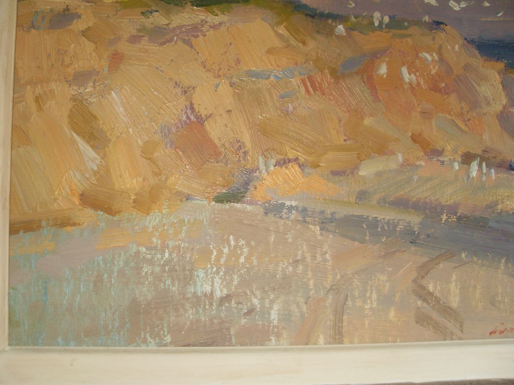 Ovanes Berberian Beach-scape Oil on Board 11.5x.8.5 Signed Ovanes Berberian Beach-scape Oil on Board 11.5x.8.5 Signed
