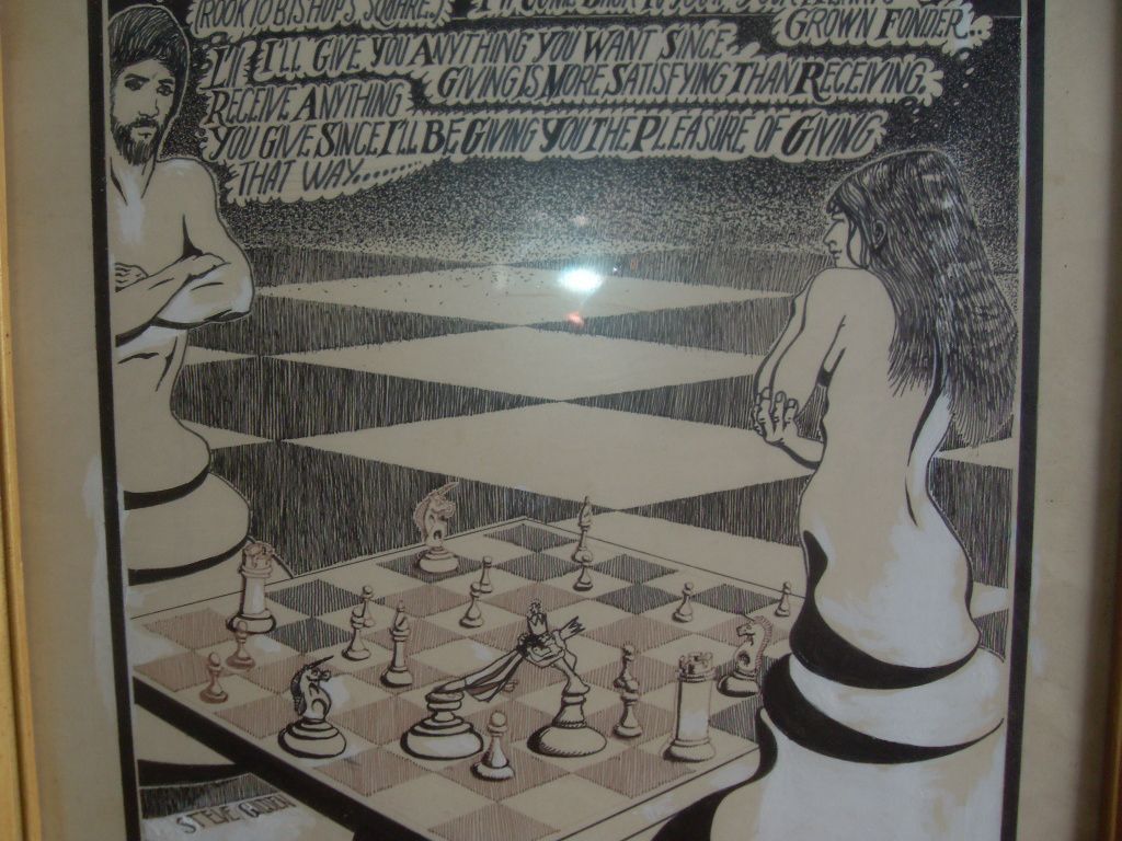 Steve Gilden Hippie Art 1970 Pen and Ink Illustration Steve Gilden Hippie Art 1970 Pen and Ink Illustration