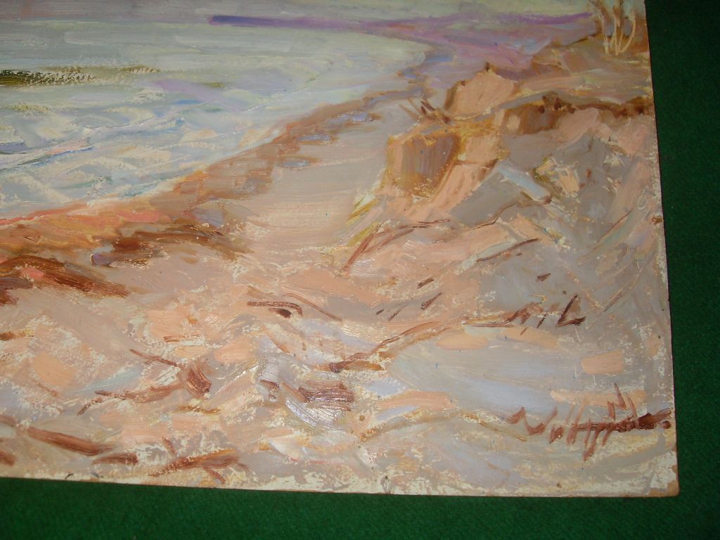 Domicele Tarabildiene 1958 beach "Spring" ; oil on board Domicele Tarabildiene 1958 beach "Spring" ; oil on board