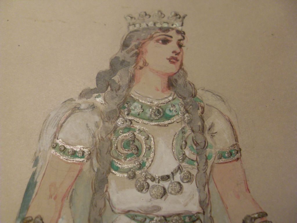 Caroline Siedle (1859-1908) Costume Design Sketch Queen Caroline Siedle (1859-1908) Costume Design Sketch Queen