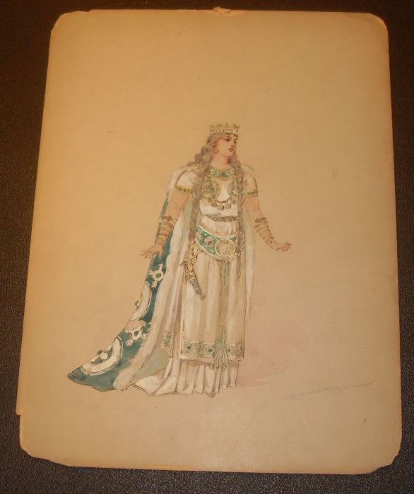 Caroline Siedle (1859-1908) Costume Design Sketch Queen Caroline Siedle (1859-1908) Costume Design Sketch Queen