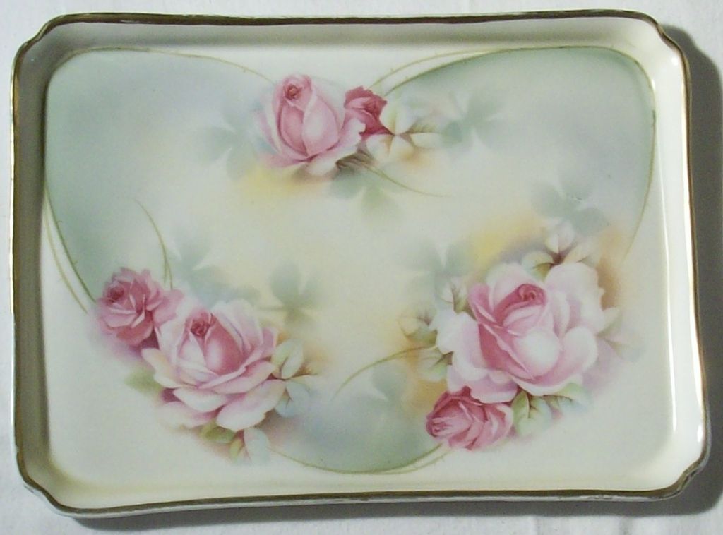 ES Erdmann Schlegelmilch Prufsia Prussia Porcelain Dresser Tray ES Erdmann Schlegelmilch Prufsia Prussia Porcelain Dresser Tray