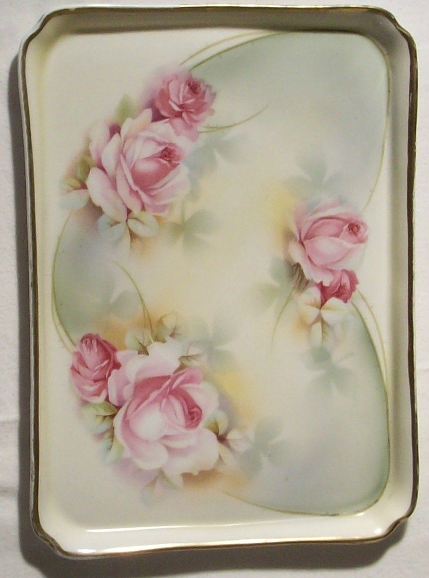 ES Erdmann Schlegelmilch Prufsia Prussia Porcelain Dresser Tray ES Erdmann Schlegelmilch Prufsia Prussia Porcelain Dresser Tray