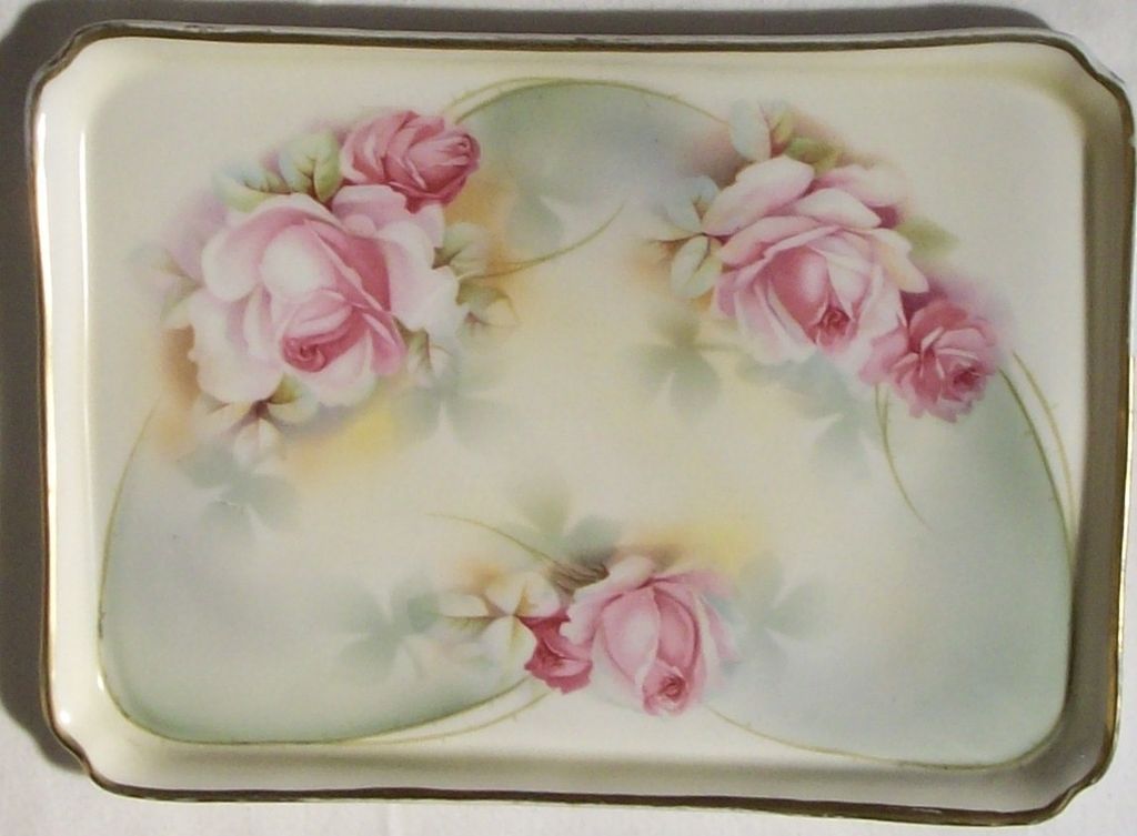 ES Erdmann Schlegelmilch Prufsia Prussia Porcelain Dresser Tray ES Erdmann Schlegelmilch Prufsia Prussia Porcelain Dresser Tray
