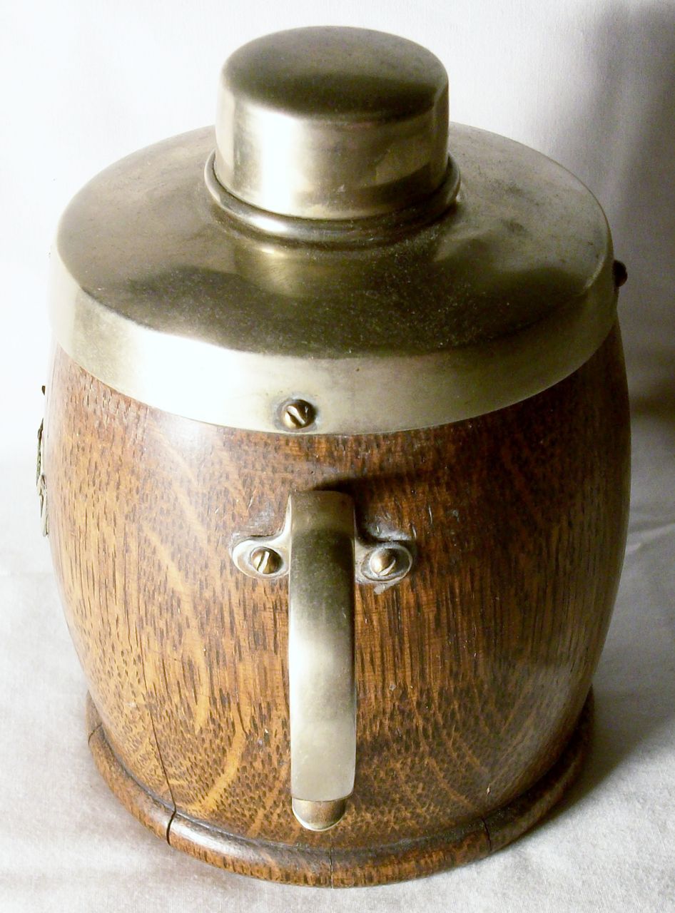 1930 English Coopered Oak Tea Caddy 1930 English Coopered Oak Tea Caddy
