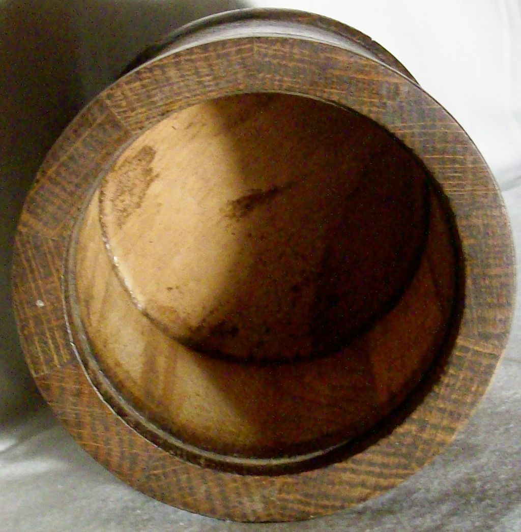 1930 English Coopered Oak Tea Caddy 1930 English Coopered Oak Tea Caddy