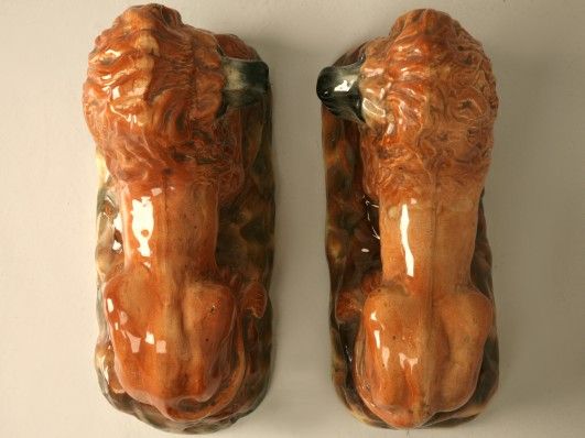Antique Scottish Porcelain Lions Antique Scottish Porcelain Lions
