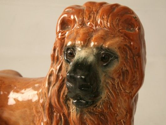 Antique Scottish Porcelain Lions Antique Scottish Porcelain Lions