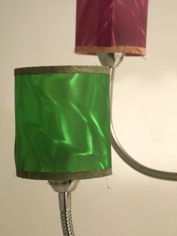 c.1960 Vintage American Chrome 6 Light Lamp w/Original Shades c.1960 Vintage American Chrome 6 Light Lamp w/Original Shades