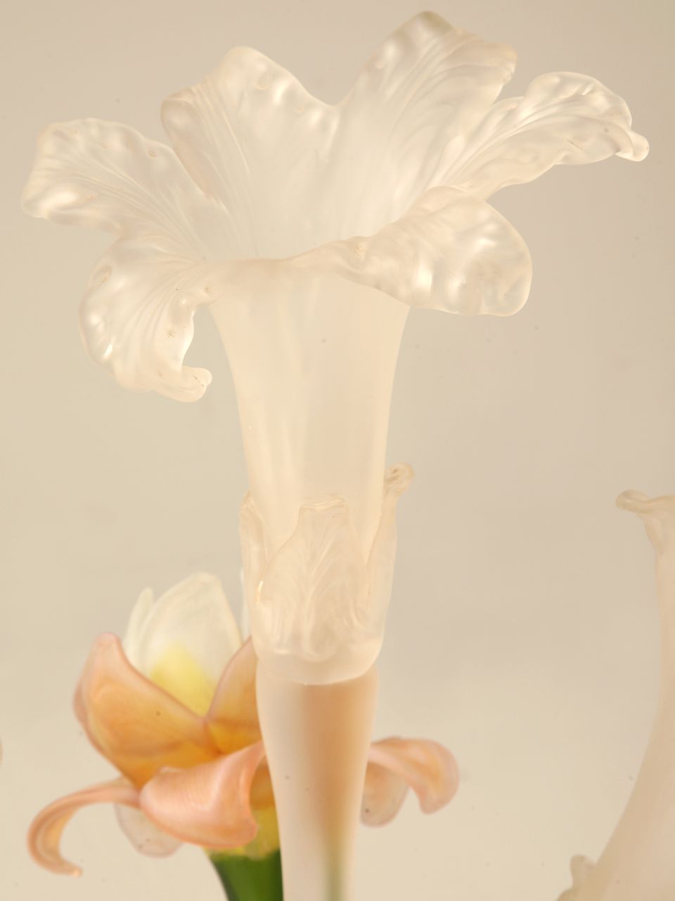 Antique French Frosted and Art Glass Epergne or Centerpiece Antique French Frosted and Art Glass Epergne or Centerpiece