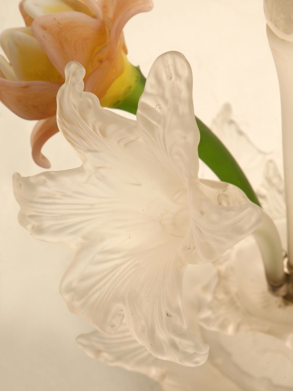 Antique French Frosted and Art Glass Epergne or Centerpiece Antique French Frosted and Art Glass Epergne or Centerpiece