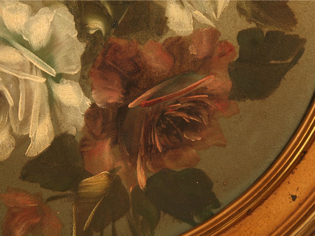 Gorgeous Antique English Toleware Roses Painted on Tin (Newer Frame) Gorgeous Antique English Toleware Roses Painted on Tin (Newer Frame)