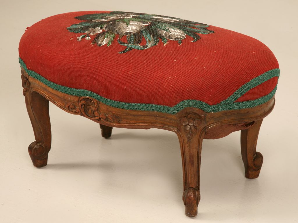 Antique French Style Beaded Footstool circa 1880 Antique French Style Beaded Footstool circa 1880