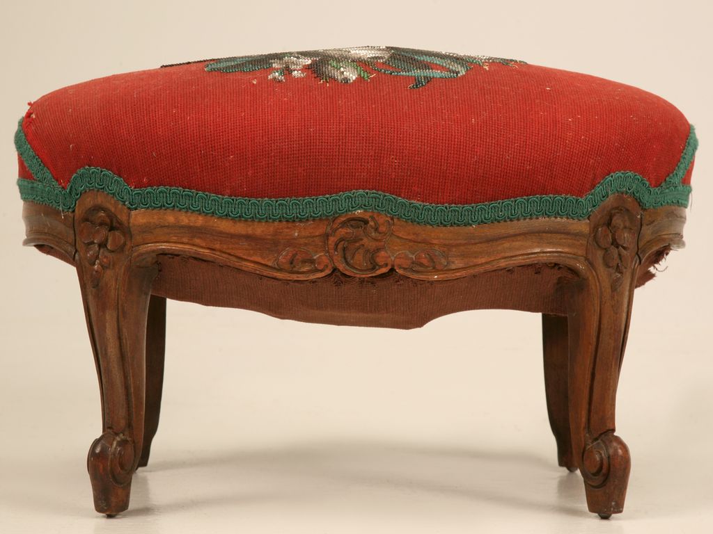 Antique French Style Beaded Footstool circa 1880 Antique French Style Beaded Footstool circa 1880