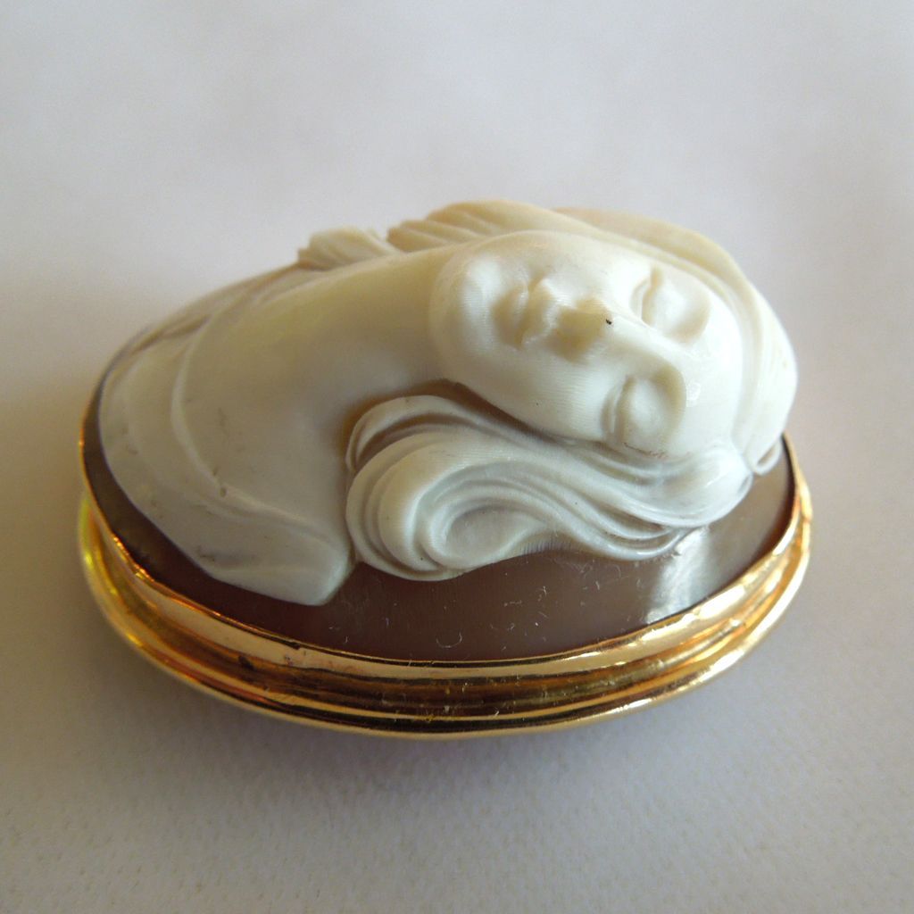 Vintage 14k Gold Cameo Woman's Profile Vintage 14k Gold Cameo Woman's Profile