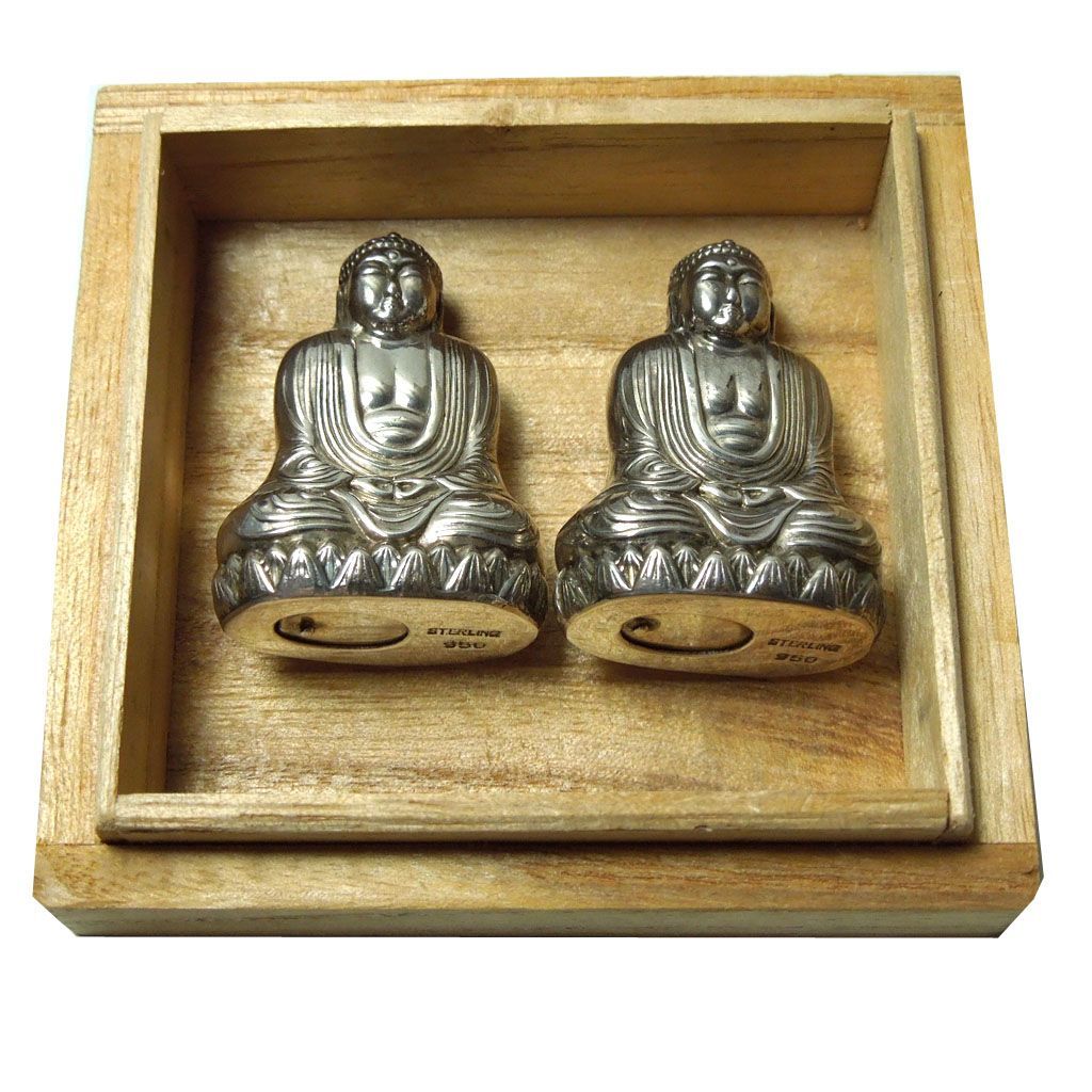 Vintage Sterling 950 Figural Buddha Salt & Pepper Set Vintage Sterling 950 Figural Buddha Salt & Pepper Set