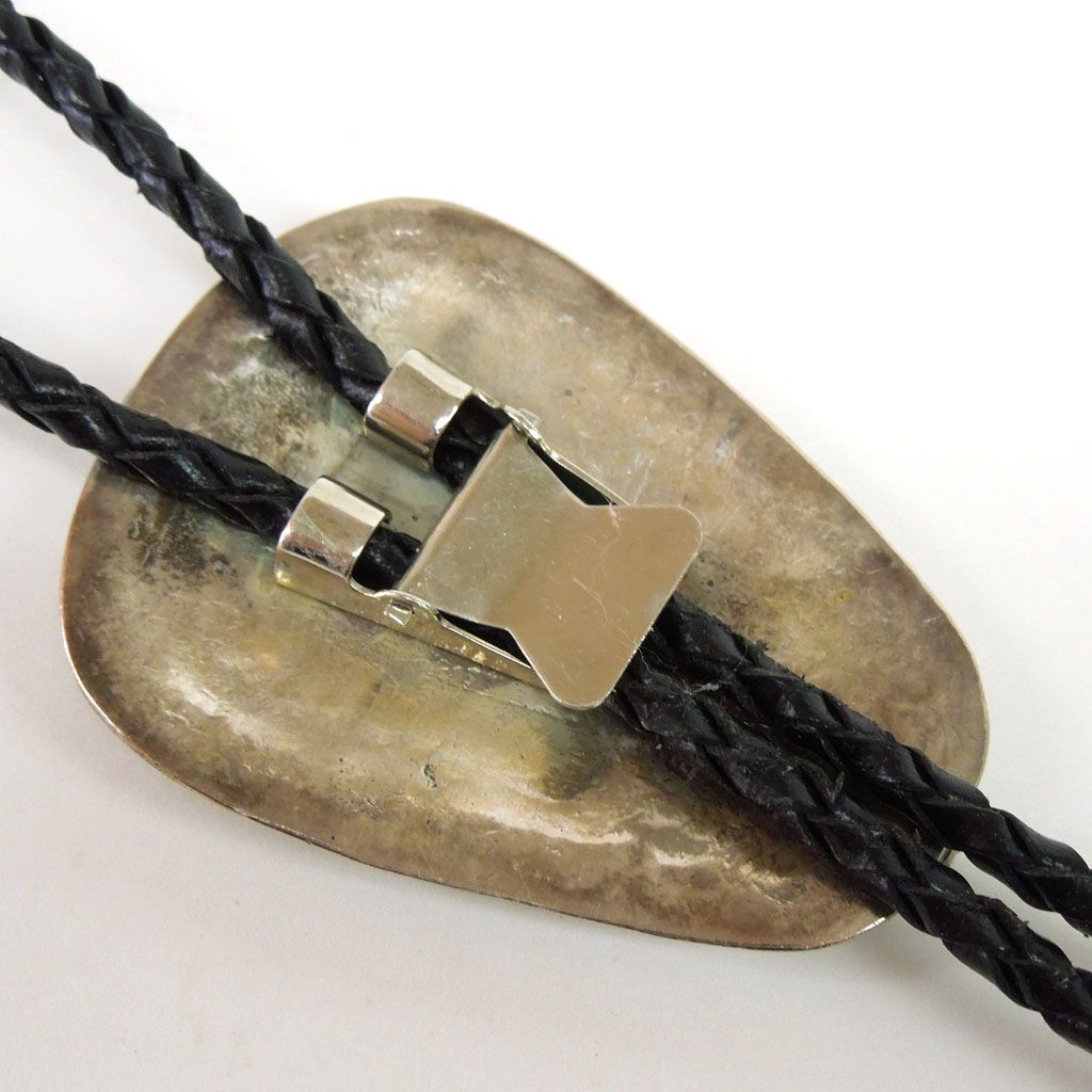 Zuni Sterling Turquoise Bolo Tie by Effie Calabaza Zuni Sterling Turquoise Bolo Tie by Effie Calabaza