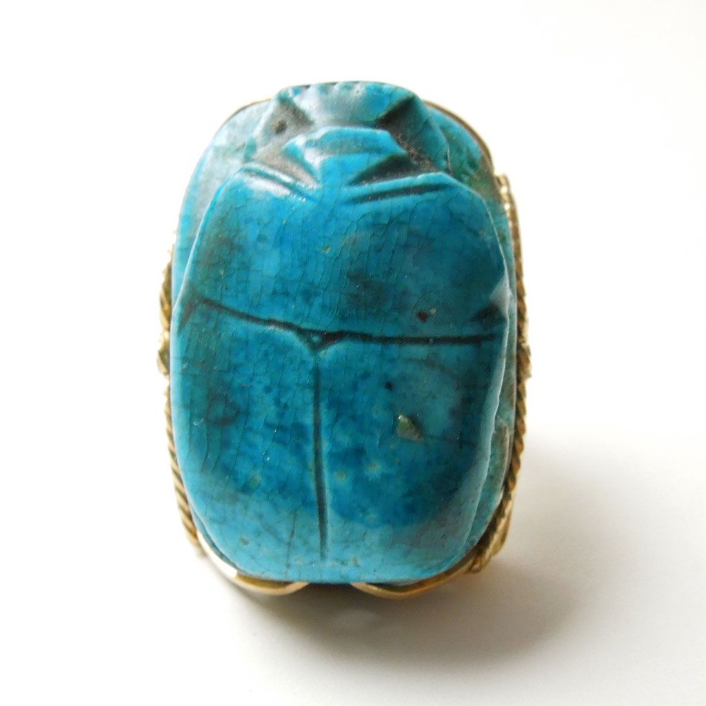 Turquoise Scarab Gold-filled Ring From Cometiques On Ruby Lane